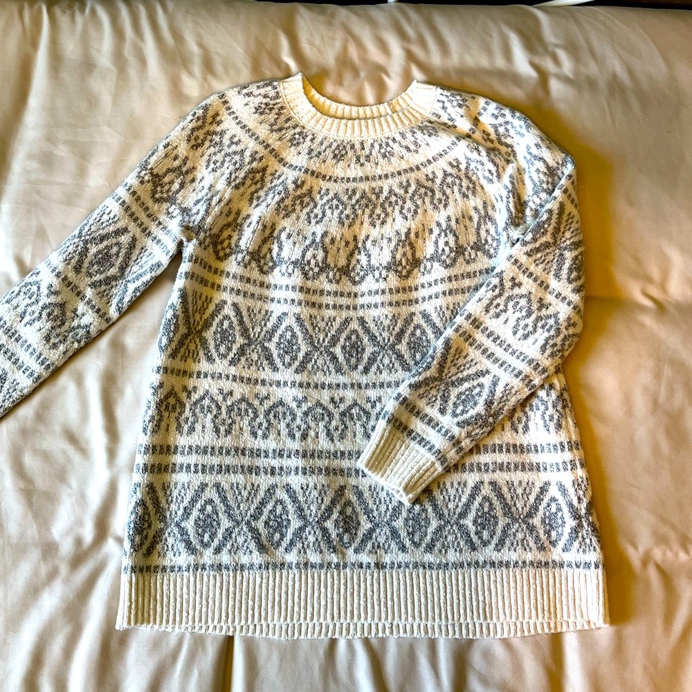 J. Jill sweater, size XS. White and grey. Like new condition